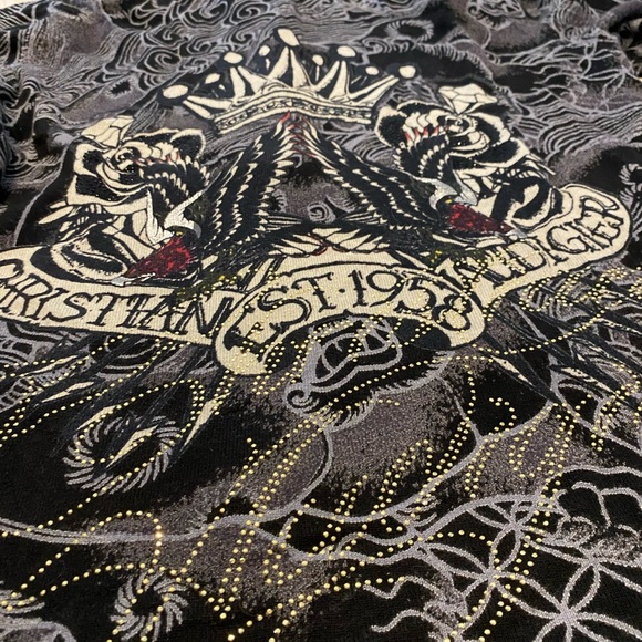 Christian Audigier Men’s Rhinestone Zipper-hooded - Picture 7 of 12